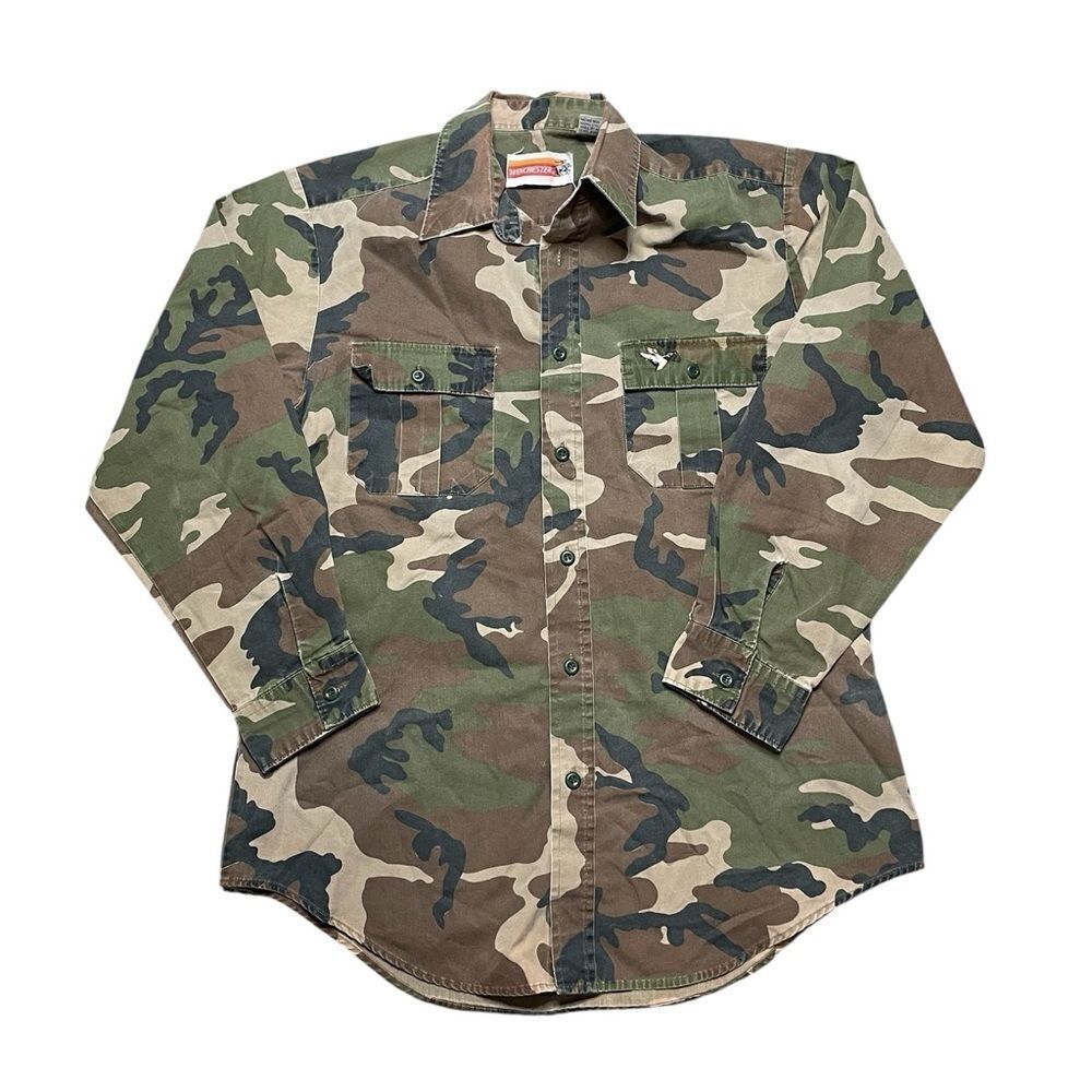 Vintage Winchester Camouflage Button Down Shirt Size Medium